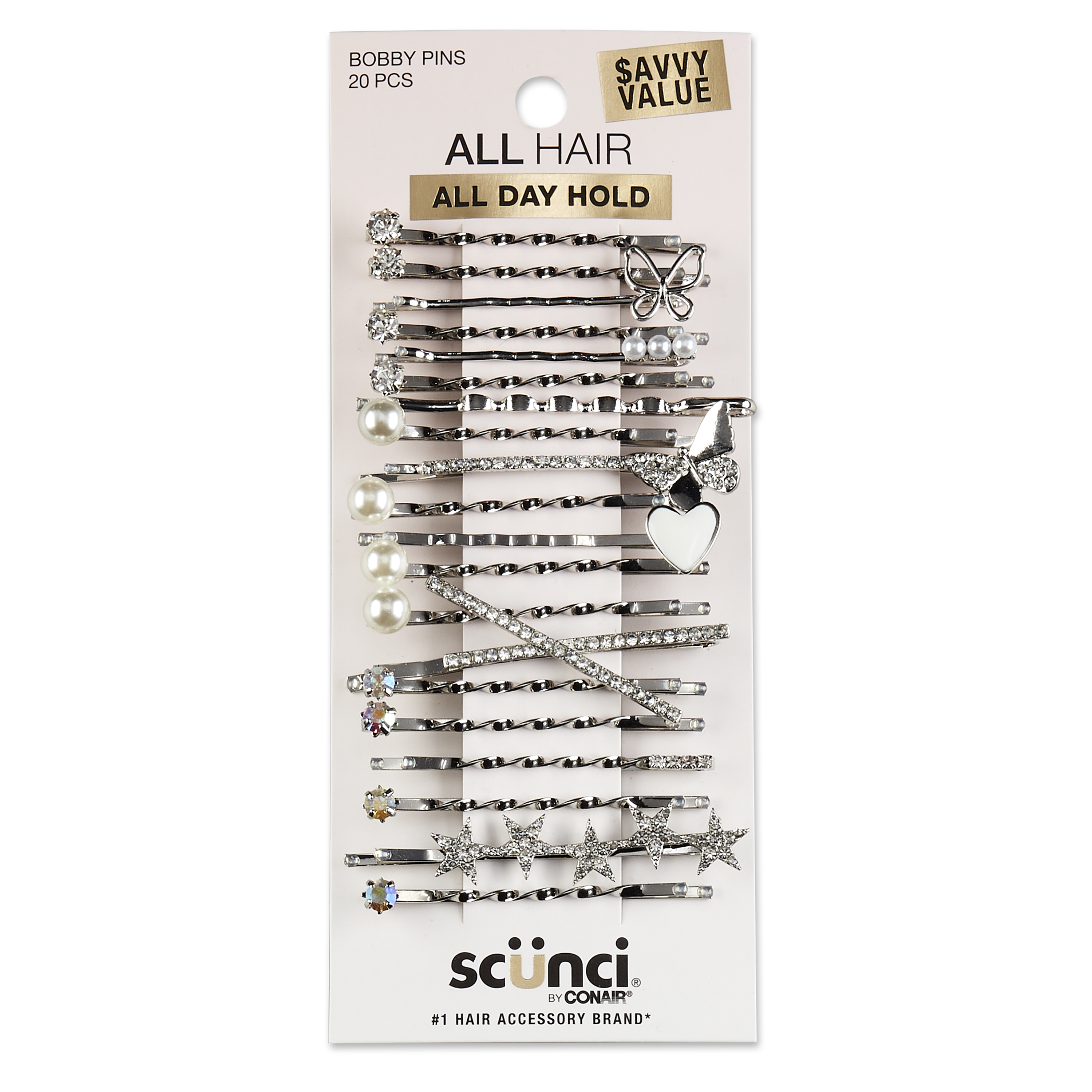 Savvy Value Silver Bobby Pins 20pk